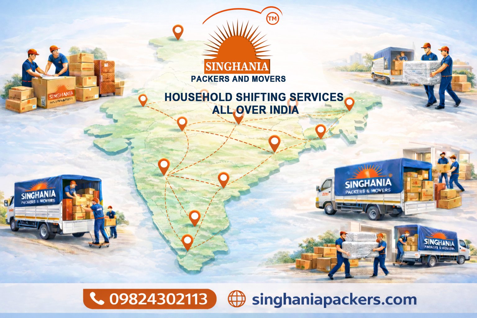 Household shifting service and home relocation by Singhania Packers & Movers