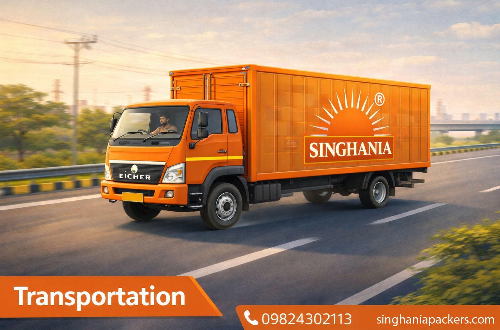 Household shifting service transportation truck for intercity home relocation